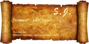 Sommer János névjegykártya