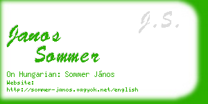 janos sommer business card